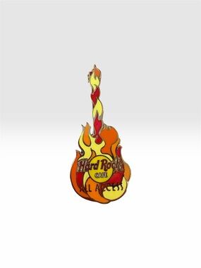 Hard Rock Cafe Flame Guitar Pin